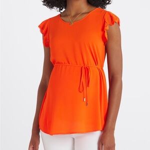 Full Moon Cheryl Maternity Tie Front Blouse